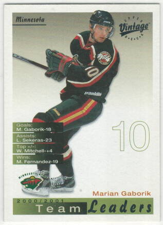 2001-02 Upper Deck Vintage Team Leaders č. 129 Marián Gáborík