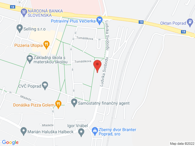 Google map: L. Svobodu 2499/58, 05801 Poprad